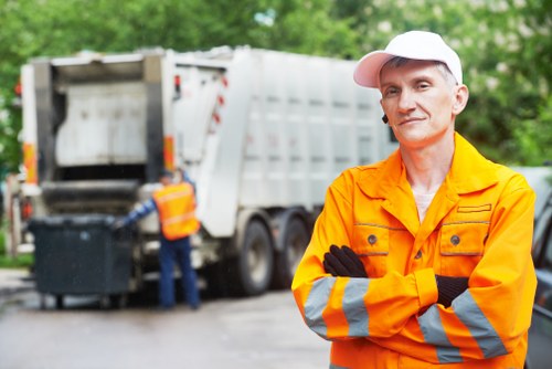 Recycling items during flat clearance in Putney